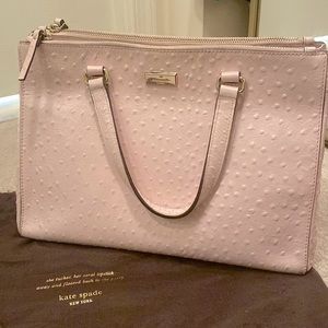 Kate Spade Light Pink Ostrich Leather Bag